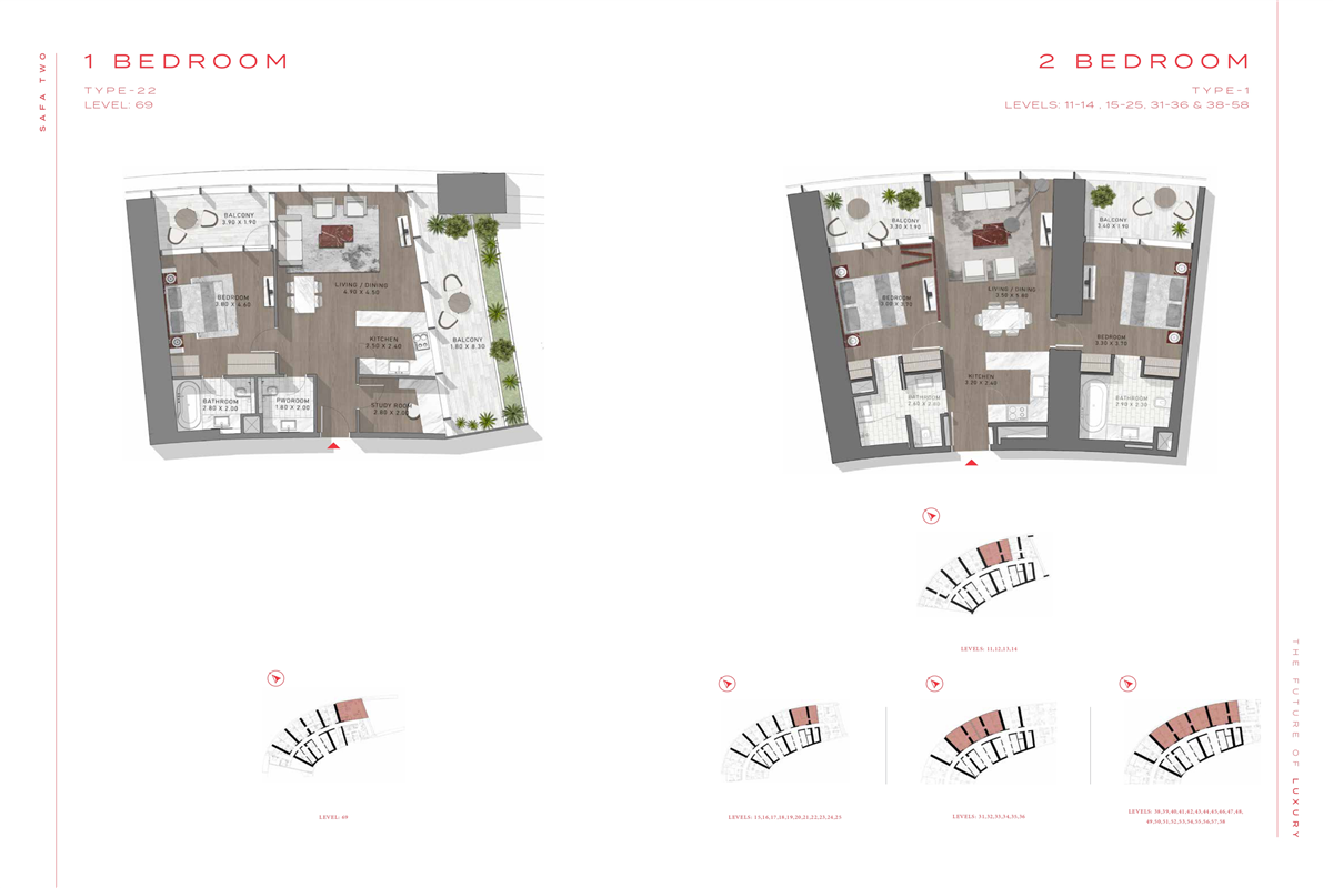 1 Bed Type 22 & 2 Bed Type 1